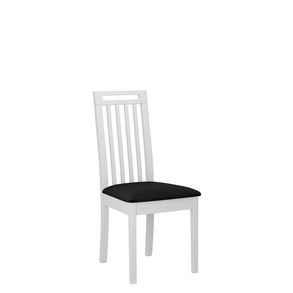 Veneti Jedálenská stolička s čalúneným sedákom ENELI 10 - biela / čierna